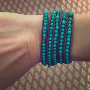 Club Monaco Turquoise Beaded Wrap Bracelet